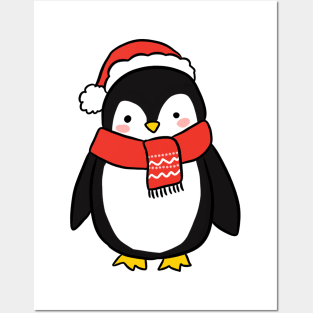 Christmas cute penguin illustration Posters and Art